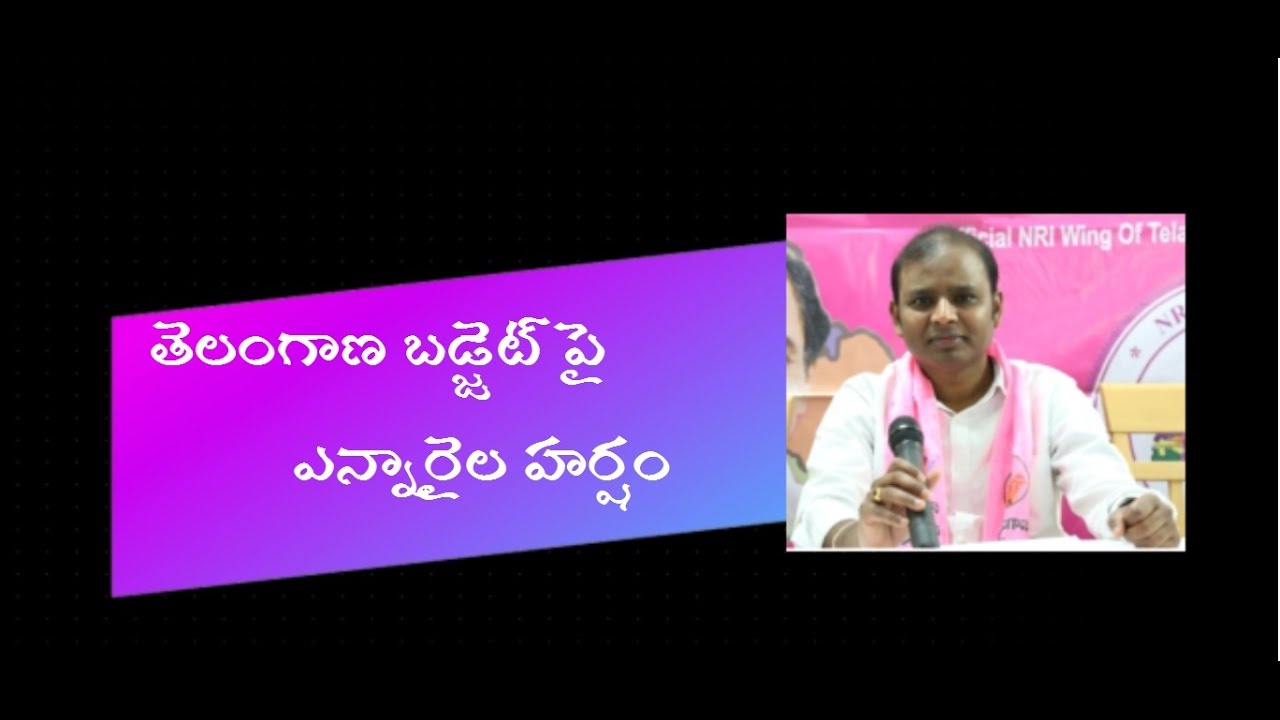 NRI TRS -President Anil Kurmachalam - Press Meet on TS Budget 2017 -2018