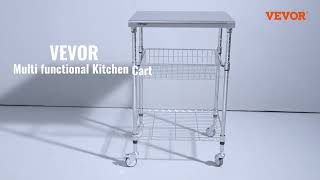 Vevor 3-Tier Utility Cart Roll Organize 470 Lbs Easily