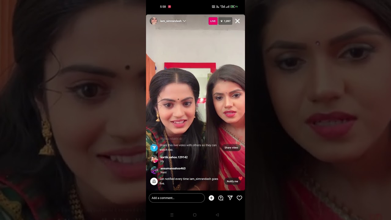 nilakhi nd simran instgram live video#viralvideo ❤️❤️