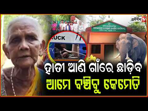 ଅନୁଗୋଳ ରୁ ହାତୀ ଆଣି ,ଆମ ଗାଁରେ ଛାଡ଼ିବ, ଆମେ ବଞ୍ଚିବୁ କେମେତି Forest dept & villagers face off ,Mayurbhanj