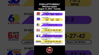 Pcso 2d 3d 6d 642 649 658 Lotto Results Today 9pm Draw Of August 12 2025 lottoresultstoday