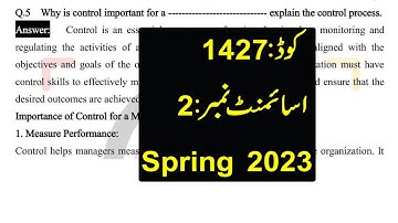 AIOU Code 1427 Solved Asignment No.2 Spring 2023 |Subject: Principles Of Mngt |Level: BA/B.Com