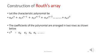 ROUTH STABILITY CRITERION  - THEORY