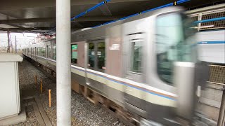 【ひたすら速い高速進入】223系 新快速 西明石駅に高速入線