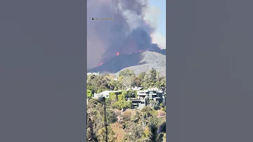 Firefighters Battle Raging Brush Fire In Los Angeles 