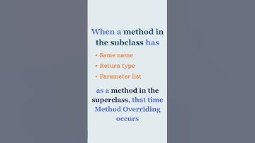 When Method Overriding Occurs | Java Interview Question and Answer