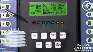iGrow1400 Dehumidification/Humidification Programming
