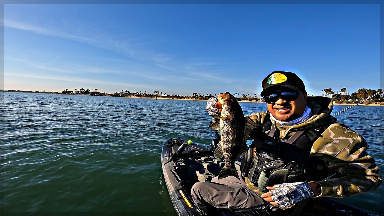 Winter Kayak Fishing - San Diego Back Bay - Bay Bass, Halibut & Some!