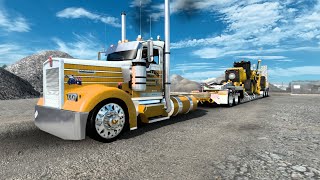 Texas Chrome Kenworth W900 | Porter Heavy Haulage | CAT C16 | CAT Lowboy | Scraper | ATS | Ep. 303