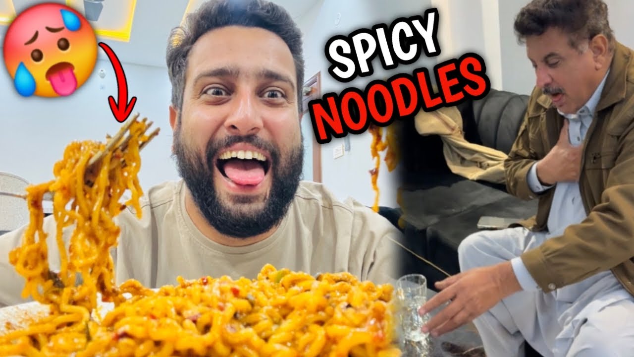 Extreme Spicy Noodles Bna K Khaaa Li 🥵 Papa Ko Bhi Taste Krwai 😂