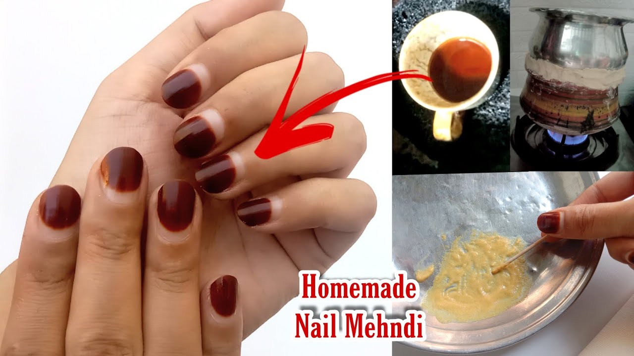 МЕХЕНДИ ДЛЯ НОГТЕЙ | Nails Arq | Натуральный тёмный цвет ногтей | Мехенди для ногтей дома