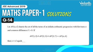 JEE Advanced 2019 Maths Solutions - Paper 1 (Q 14) | IIT JEE Maths | JEE Preparation | Vedantu