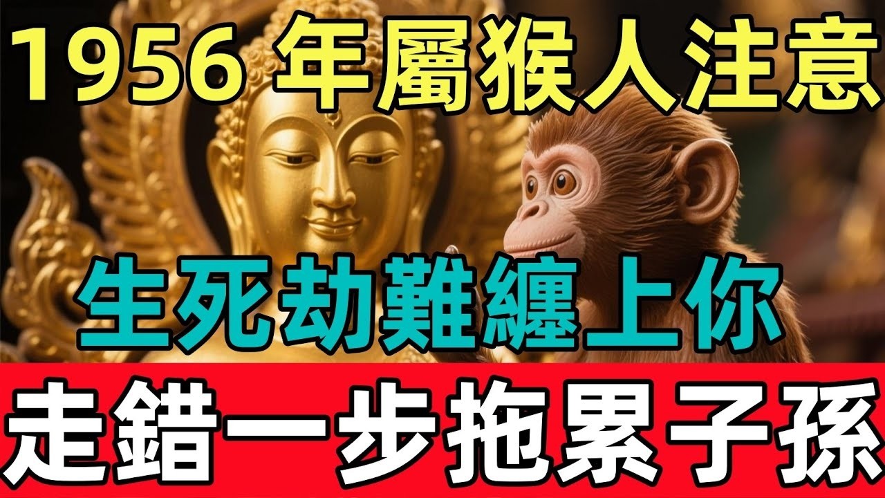 1956 年屬猴人注意！2026 赤馬劫纏身，生死劫難纏上你，走錯一步拖累子孫，20 年難安！#佛约#生肖#财运 #佛學 #佛陀 #佛法 #佛教 #修行#生肖运势#属相运势#monkey