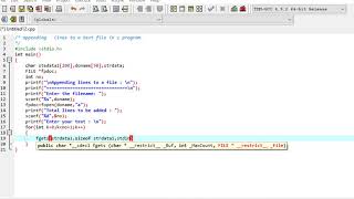 appending lines to a text file in c program