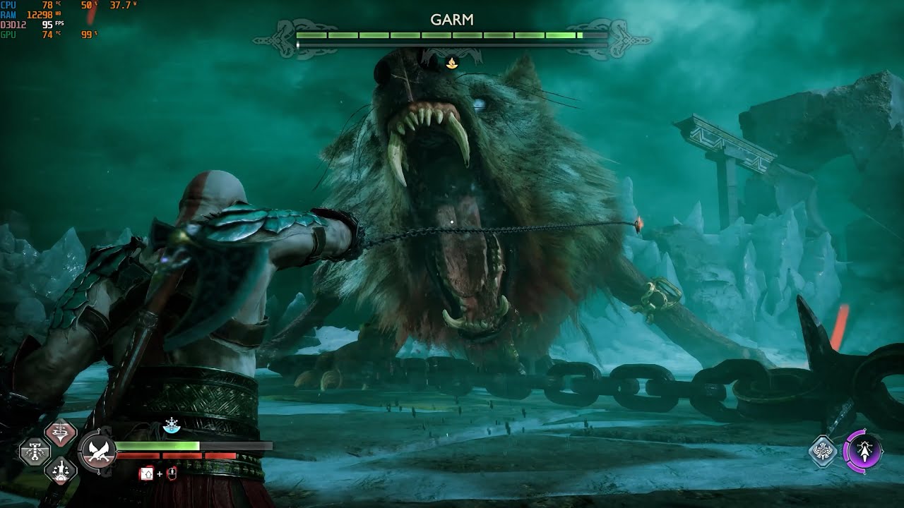 God Of War Ragnarok Intense Gameplay | GARM THE GIANT WOLF BOSS🔥 - YouTube