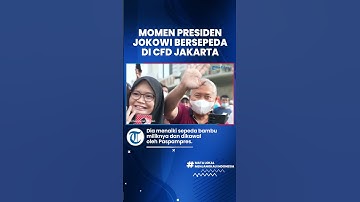 Momen Presiden Joko Widodo Bersepeda di CFD Jakarta, Menyapa Masyarakat dan Berswafoto