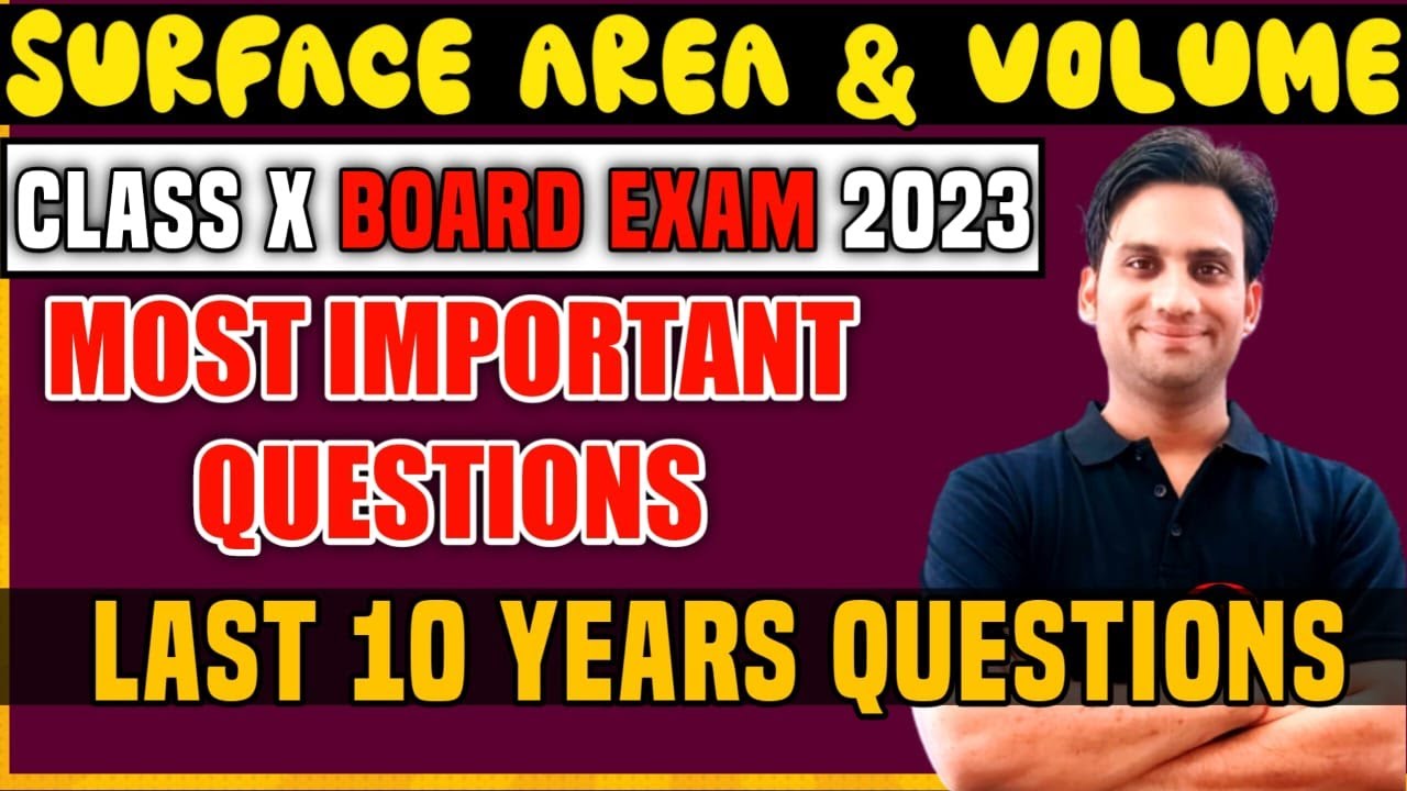 Surface Area & Volume Last 10 Years Question | Class 10 Maths CBSE ...