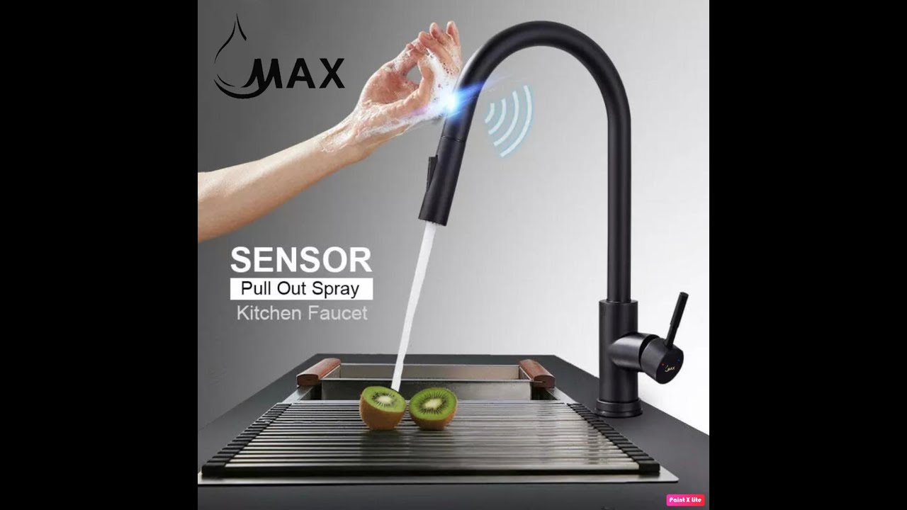 MAX Faucets | Smart Touch Sensor Kitchen Faucet Model # MY-S2020-MB