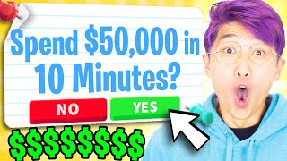 Can LankyBox SPEND $50,000 BUCKS In 10 MINUTES In ROBLOX ADOPT ME?! (EXPENSIVE CHALLENGE!)