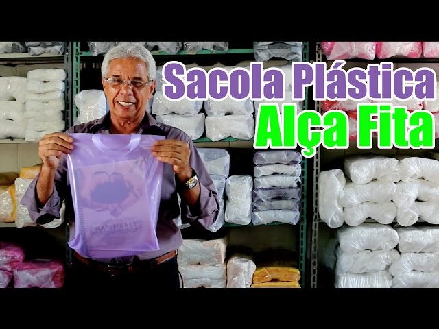 Sacola Plastica Personalizada -  Sacola Plástica Alça Fita
