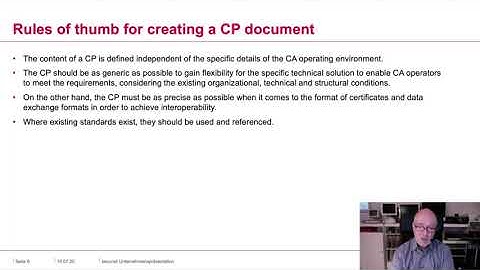 Charin Certificate Policy by Andreas Ziska from secunet during the PKI webinars 2020