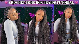 CROCHET HUMAN HAIR BOHO BOX BRAIDS TUTORIAL | BRAIDS IN UNDER 4 HOURS *Beginner Friendly* Ft.YWIGS