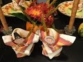 Napkin folding - instructions for thanksgiving table decoration
