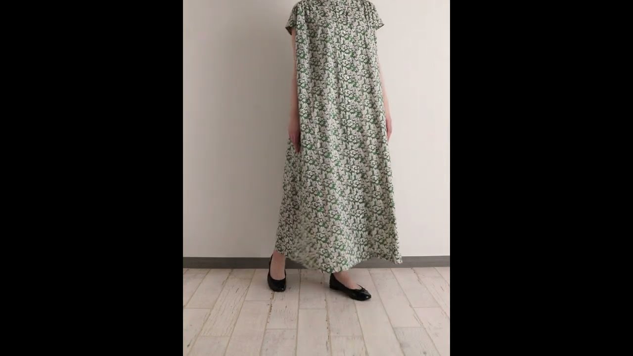 PONT DE CHALONS リーフプリントワンピース ブラック Mサイズ ポンデ