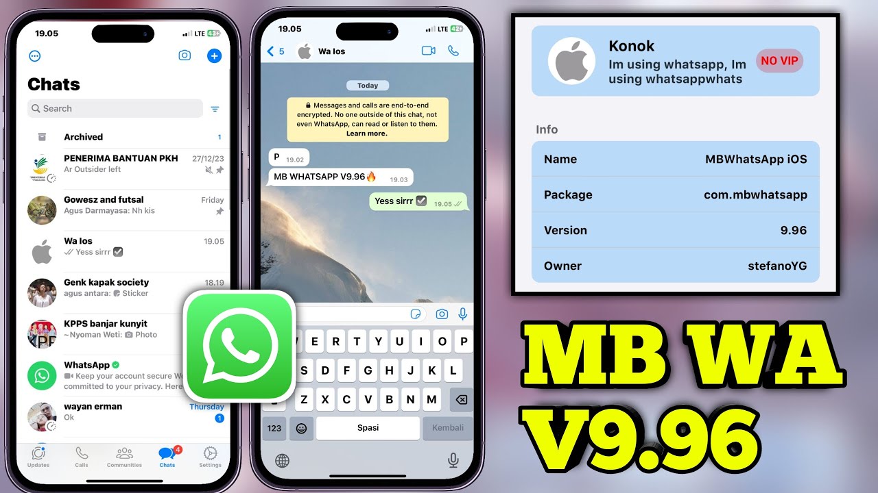 MB WHATSAPP IPHONE VERSI 9.96 FIX CRASH BUG 🌟🥰
