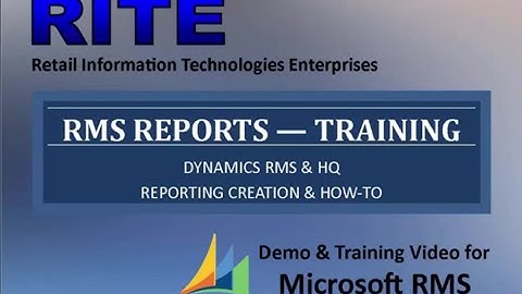 Microsoft Dynamics RMS - Reporting Training - from RITE
