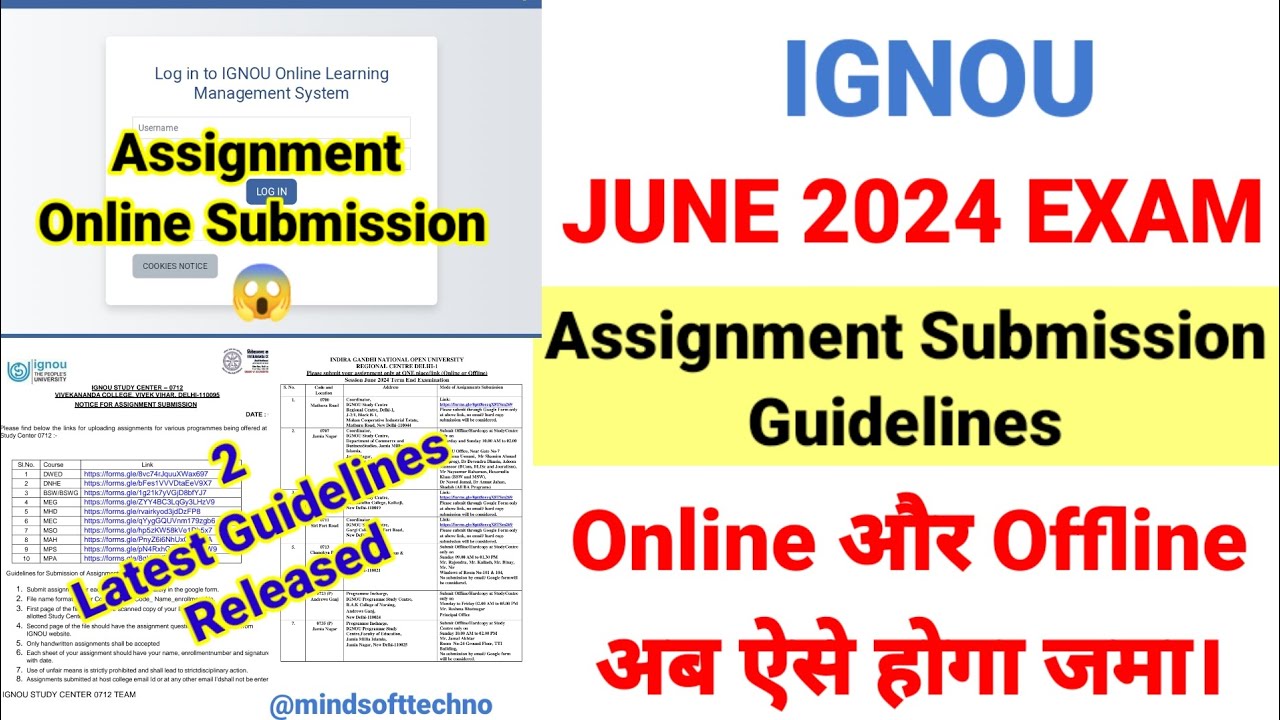 Big Update 🔥 IGNOU June 2024 Assignment Submission Guidelines | Online ...