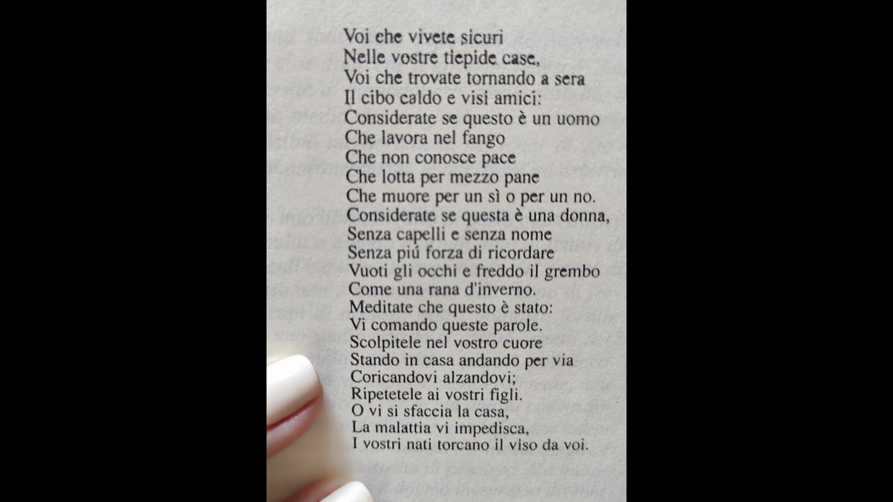 Una poesia per stare meglio 14 Levi, Se questo è un uomo