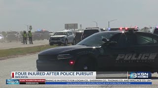 Stolen car in Wichita leads to police pursuit, crash; four injured Stolen car in Wichita leads to police pursuit, crash; four injured