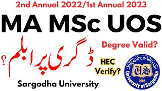 UOL Sargodha Online MA MSc Admission 2024