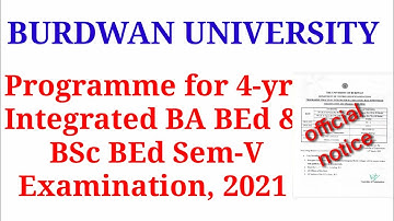 Programme for 4-yr Integrated BA BEd & BSc BEd Sem-V Examination, 2021