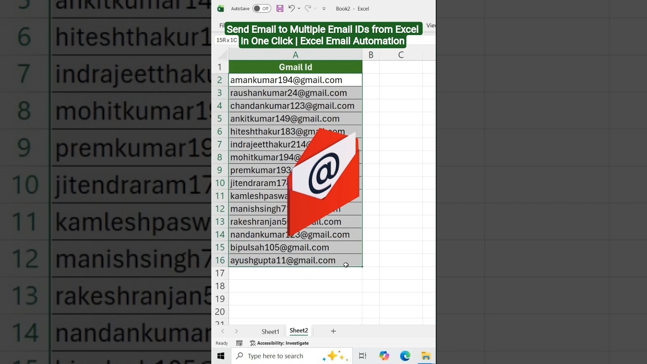 ✅ Send Email to Multiple Email IDs from Excel in One Click | Excel Email Automation 