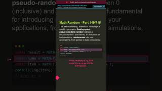 🔥 Math Random Method - Part 149/715 - Best Practice Explained #shorts #javascript