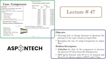 Simulation of Compressor - Discharge Pressure and Performance Curve in Aspen Plus - Lecture # 47