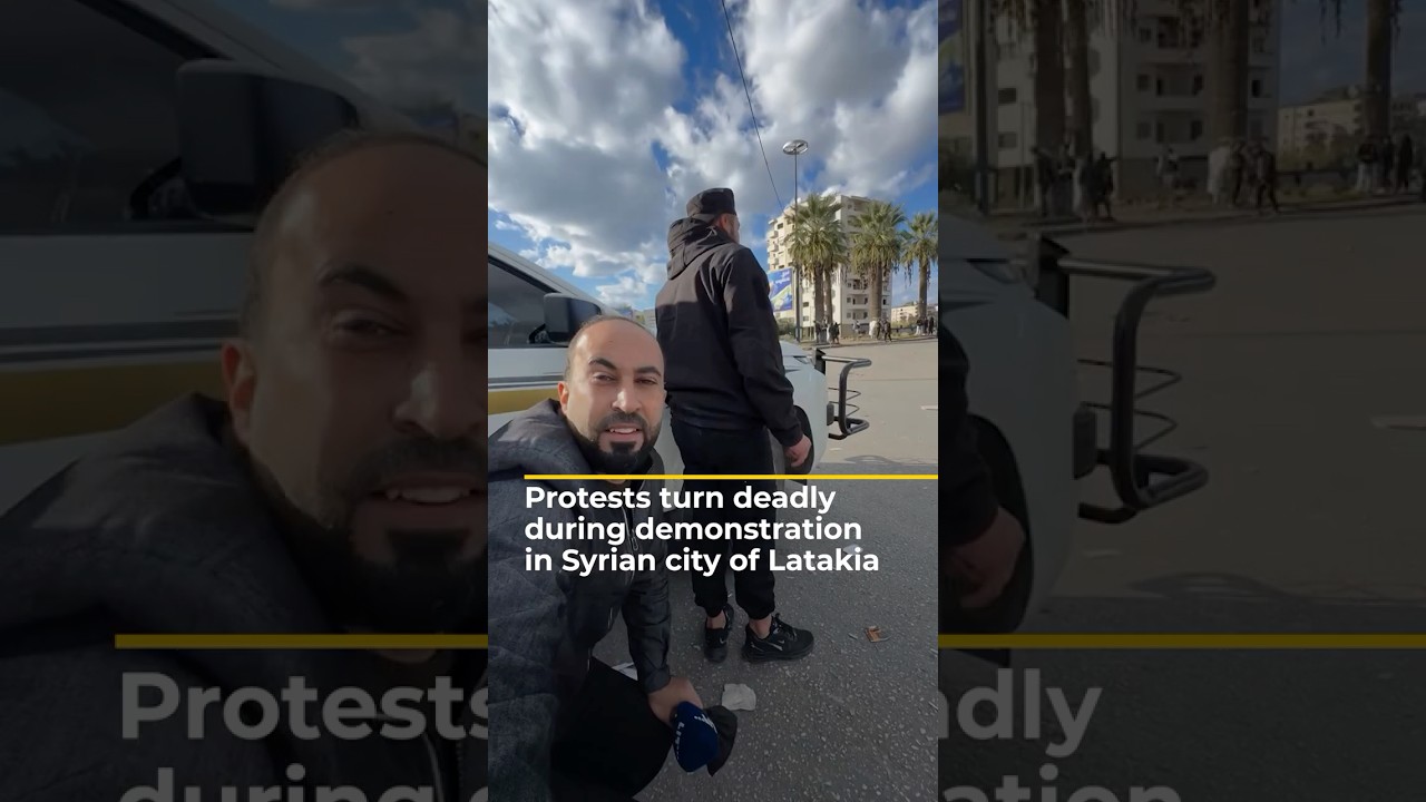 Protests turn deadly during demonstration in Syrian city of Latakia | AJ #shorts