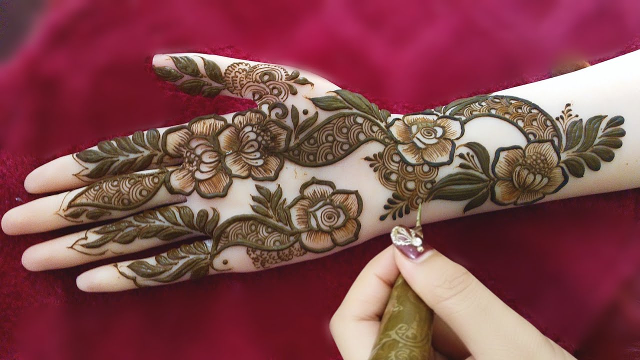 Beautiful Stylish Mehndi Design for front hand|  bold floral henna style| Eid Special Mehndi design 