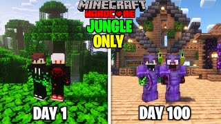 We Survived 100 Days In JUNGLE Only World In Minecraft Hardcore | Duo 100 Days !