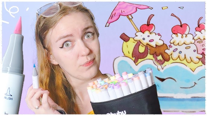 Drawing with markers for the first time ⭐ Ohuhu 48 set Markers Review 