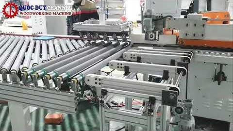 Băng tải chuyển phôi cho máy dán cạnh tự động I Băng tải con lăn chuyển hướng