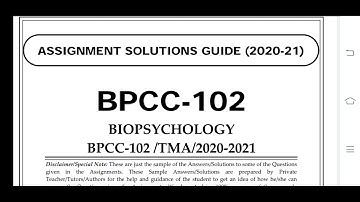 BPCC 102 Ignou Solved Assignment 2020-21
