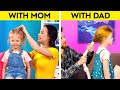 MOM vs DAD || Relatable Situations & Helpful Hacks For Parents