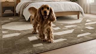 Geometric Wool Tufted Area Rug | Cream & Sage Green Modern Carpet | Teppich Homes | THTRT324