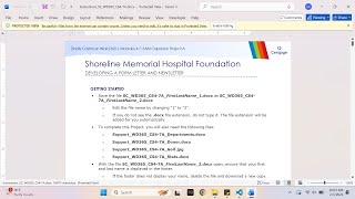 Shelly Cashman Word 365 | Modules 4-7: SAM Capstone Project A Shoreline Memorial Hospital Foundation