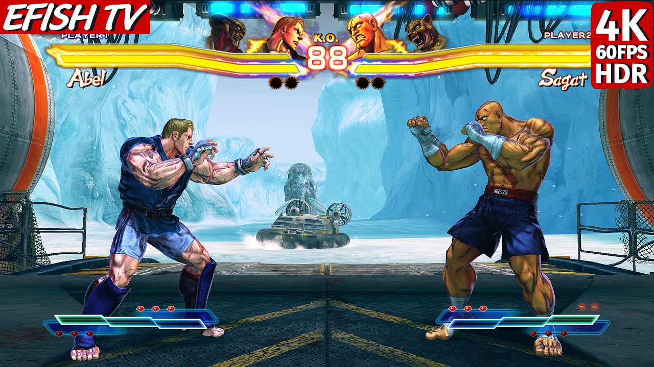 Abel & Yoshimitsu vs Sagat & King (Hardest AI) - Street Fighter X
