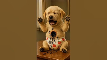 The dog ate ants along with ice cream #shorts #ai #dog #puppy #icecream