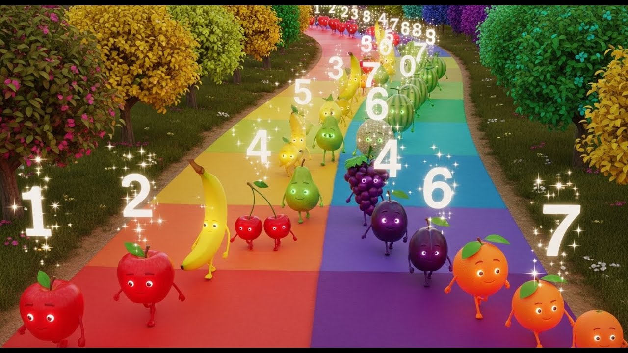 Rainbow Fruits Parade – Learn Numbers With a Tasty Twist | Fun Counting Song for Kids | Fruit Rhyme
